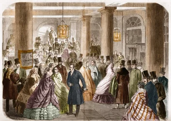 El teatro italiano (Salle Ventadour) fue inaugurado en París en 1858. Dibujo de Gustave Janet, grabado por Jahyer