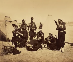 Camp de Châlons: Zuavos de la Guardia en el vivac
