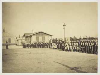Soldados de infantería ligera, Camp de Châlons, 1857