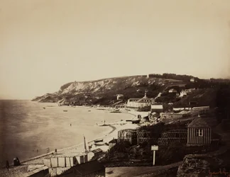 La playa en Sainte-Adresse, con los baños Dumont