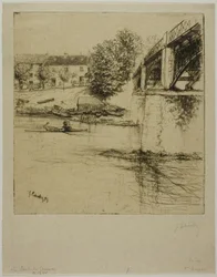 El puente en Gournay, desde el lado