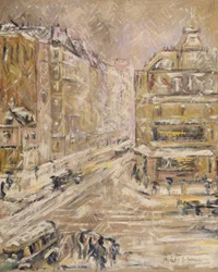 Rue de Clignancourt Bajo la Nieve, 1924