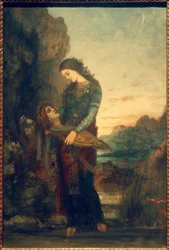 Joven tracia con la cabeza de Orfeo