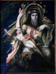 Júpiter (Zeus) y Semele (fulminada) por Gustave Moreau