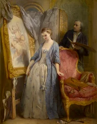 Joven artista soñando despierto (óleo sobre lienzo)