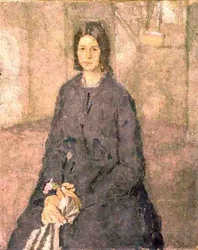 Niña sosteniendo una rosa, c.1915-25