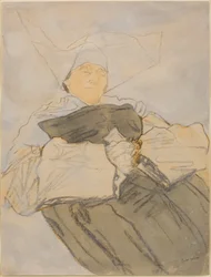 Sleeping Nun, c. 1916-18 (Carboncillo, acuarela y gouache)