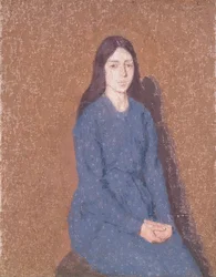 Niña con vestido azul, 1900-1935