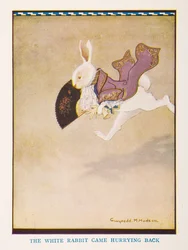 El Conejo Blanco volvió a toda prisa, La guardería Alicia en el País de las Maravillas / contada para la guardería por Irene Pearl ; los dibujos por Gwynedd Hudson