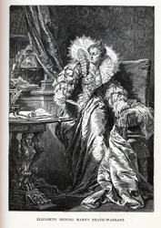 Isabel firmando la orden de ejecución de María, 1882