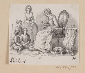 Ilustración para "Bedstemoder" en H.C. Andersen, "Cuentos y Historias", Volumen 2