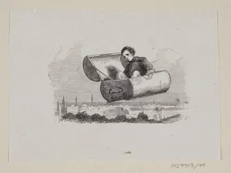 Ilustración para "El baúl volador" en H.C. Andersen, "Cuentos y Historias", Volumen 1