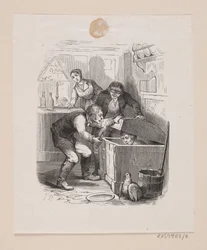 Ilustración de "El pequeño Claus y el gran Claus" en H.C. Andersen, "Cuentos y Historias", Volumen 1