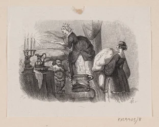 Ilustración para Prindsessen paa Ærten en H.C. Andersen, Eventyr og Historier, Bind 1