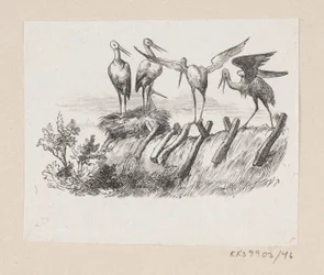 Ilustración para "Las cigüeñas" en H.C. Andersen, "Cuentos y historias", Volumen 1