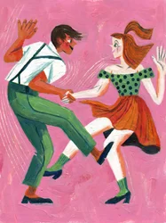 Pareja de baile de swing