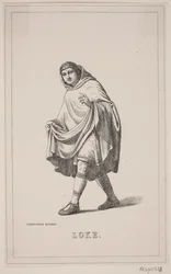 Loke. Ilustración para la historia de Dinamarca de Fabricius 1, 108.