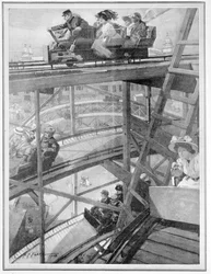 El ferrocarril en espiral en la exposición franco-británica, 1908