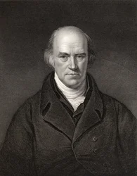 Davies Gilbert, Presidente de la Royal Society, grabado por J. Thompson, de 
