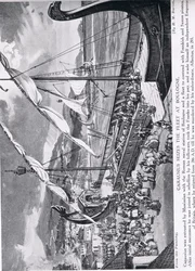 Carausio tomando la flota en Boulogne, ilustración de 