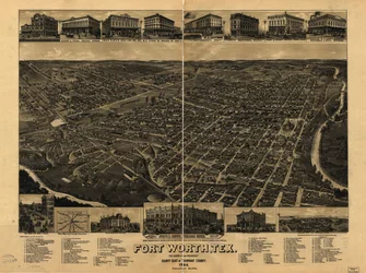  Mapa en perspectiva no dibujado a escala. Vista de pájaro. LC Panoramic maps (2nd ed.), 910 Disponible también a través del sitio web de la Biblioteca del Congreso como imagen rasterizada. Incluye ilustraciones, índice de puntos de interés y mapa de las i