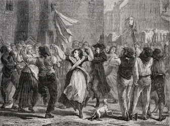 La cabeza de la princesa de Lamballe (1749-92), expuesta en París, 3 de septiembre de 1792