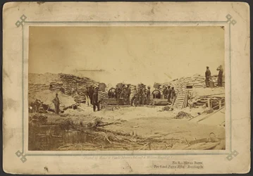 Batería naval, dos rifles Parrot de 8 pulgadas, batería de ataque contra Sumter.