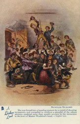 En la tierra de Dickens - Postal de Nicholas Nickleby, c.1905 (litografía en color)