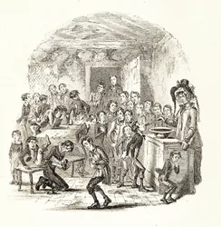 Mrs Squeers, de Nicholas Nickelby, de Charles Dickens, c.1838-39 (grabado)