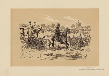 Bocetos de caza, nº 11, Un párroco deportista (grabado)