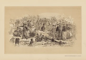 Oxford and Cambridge Boat Race, No 1, On the Banks (grabado)