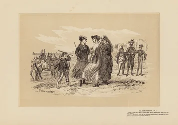 Sea-Side Sketches, No 4, Los tres burros (grabado)