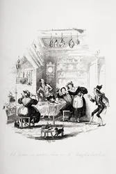 Job Trotter se encuentra con Sam en la cocina del Sr. Muzzle, ilustración de 