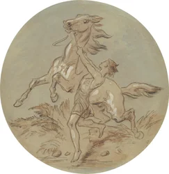 Uno de los dieciocho diseños para una serie de láminas que ilustran Venus y Adonis