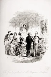 Los retratos familiares en la casa del Sr. Bayham Badger, ilustración de 