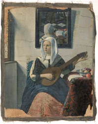 Mujer tocando la cítara