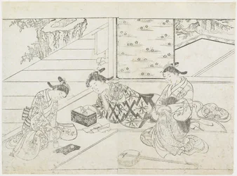 Tres prostitutas en una habitación, principios de 1770