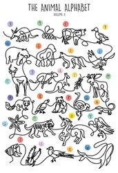 Dibujos lineales del abecedario de los animales