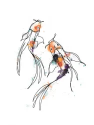 Armonía de carpas koi de colores