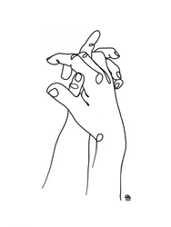 Dibujo lineal «Manos unidas»