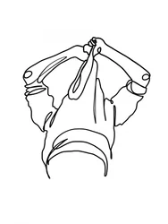 Dibujo a trazo de una sudadera con capucha