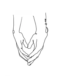 Manos con corazones minimalistas