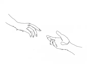 Manos minimalistas que se extienden