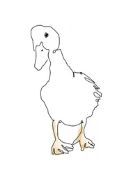Dibujo lineal de un patito adorable