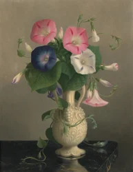 Jarrón de campanillas, s.f. (óleo sobre madera)