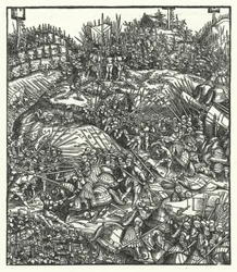 El Archiduque Maximiliano de Austria y su ejército luchando contra los franceses