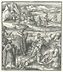 El Archiduque Maximiliano de Austria pescando