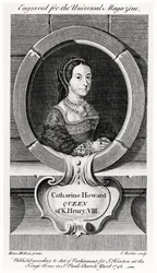 Retrato de Catherine Howard (1520-42) grabado por Edward Rooker (c.1712-74) 1748 (grabado)