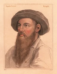 Sir Gavin Carew, hijo de Sir Edmond Carew de Stringham.,1812 (grabado)