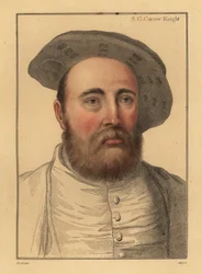 Sir George Carew, militar inglés, almirante de Enrique VIII,1812 (grabado)